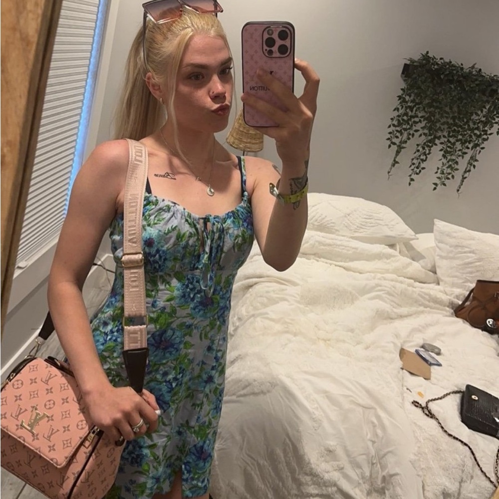Blue mini dress